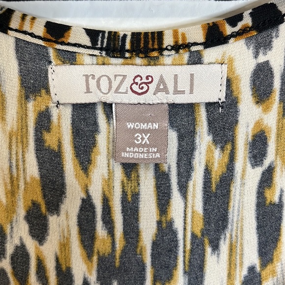 Roz & Ali Leopard Print Women’s Blouse Size 3X - Picture 3 of 9